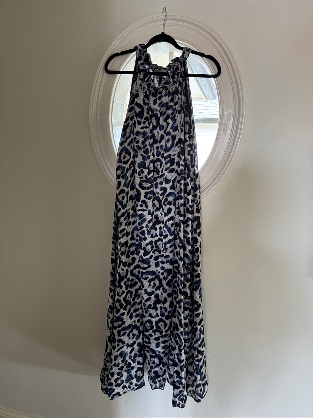 Style & Co. Navy, Black, and Gray Leopard-Print Midi Dress
